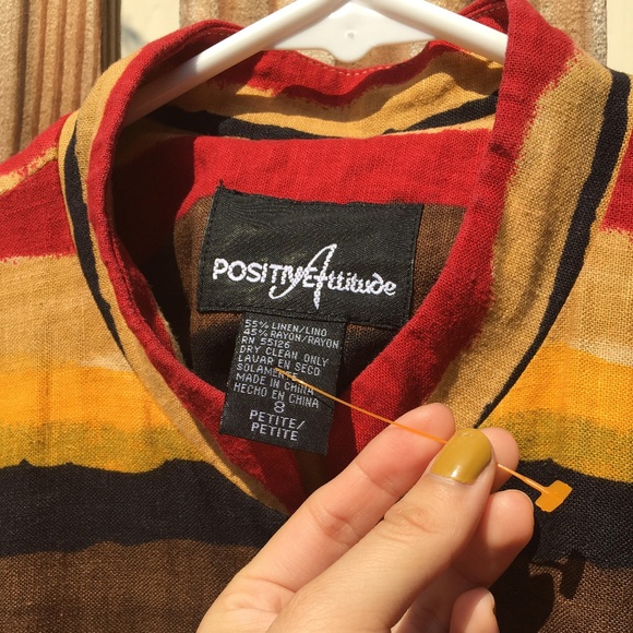 Positive Attitude Vintage Button Down Dress 8P - Picture 5 of 7